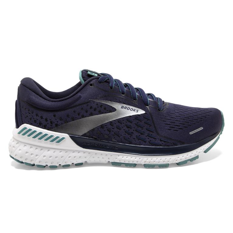 Brooks Adrenaline Gts 21 - Womens Road Running Shoes - Peacoat/Teal/Silver (30978OMQZ)